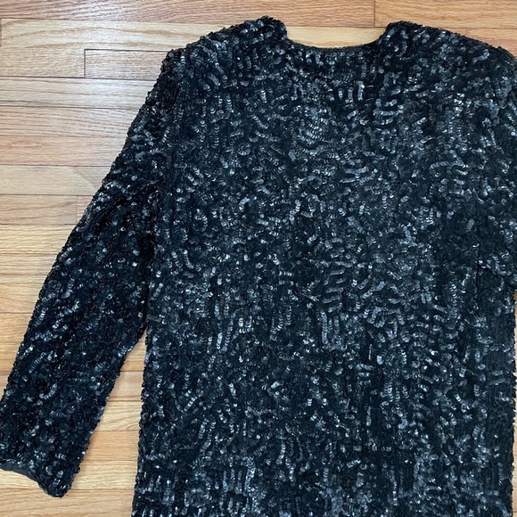 Vintage Black Sequin Jacket - Picture 10 of 11